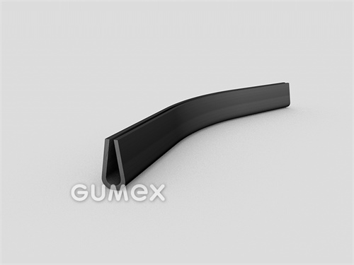 Gumový profil tvaru "U", 20x10/6,5mm, 60°ShA, EPDM, -40°C/+100°C, čierny